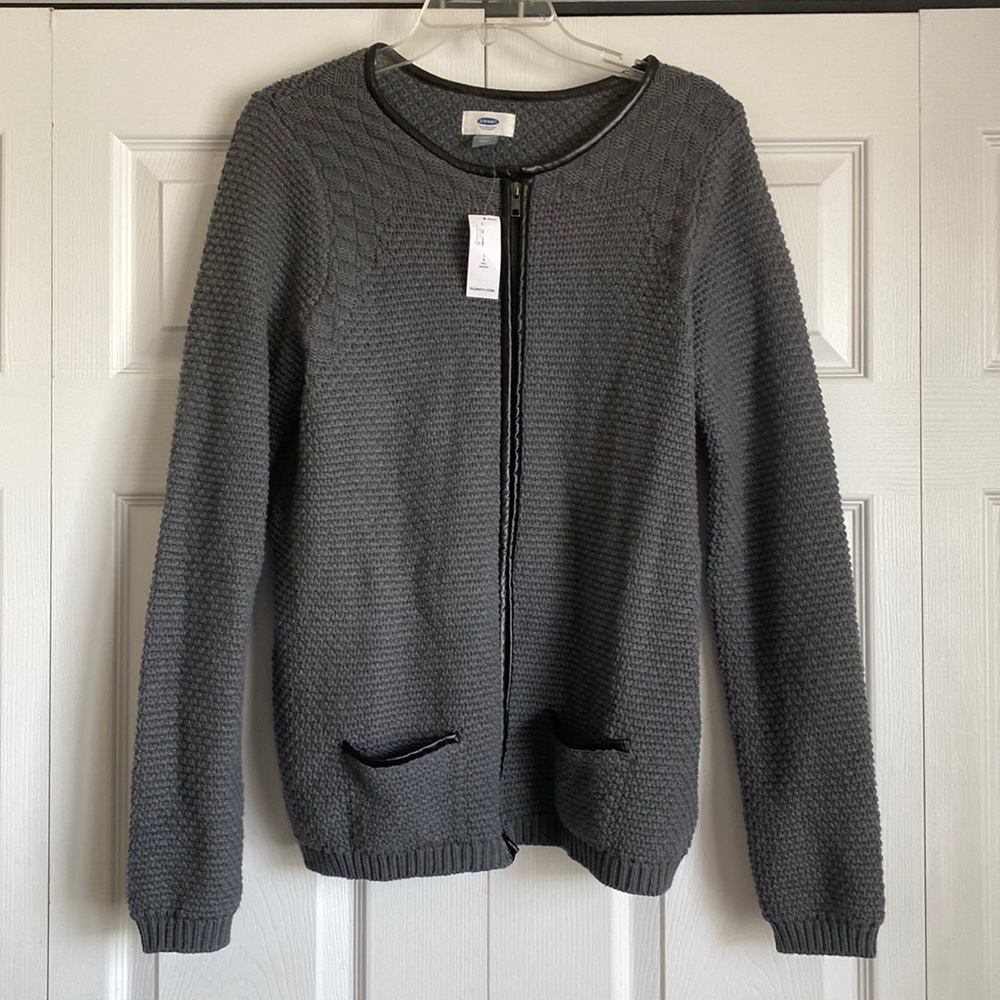 Old Navy Cardigan Charcoal Gray Sweater.